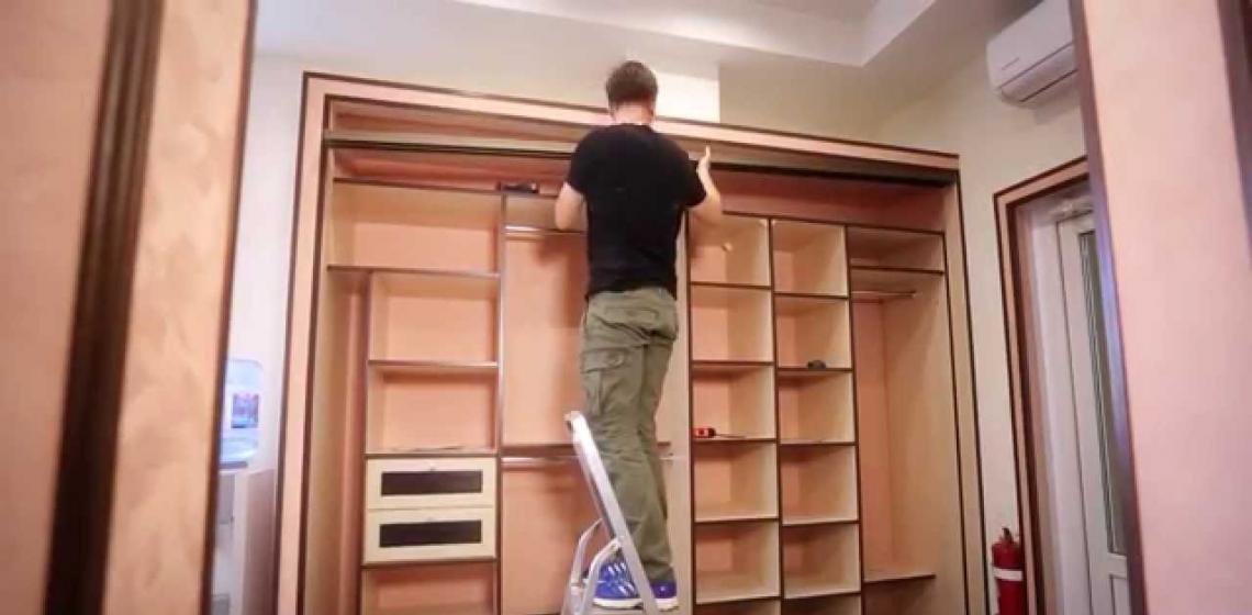 Встроенный шкаф своими руками из различных материалов